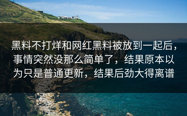 黑料不打烊和网红黑料被放到一起后，事情突然没那么简单了，结果原本以为只是普通更新，结果后劲大得离谱